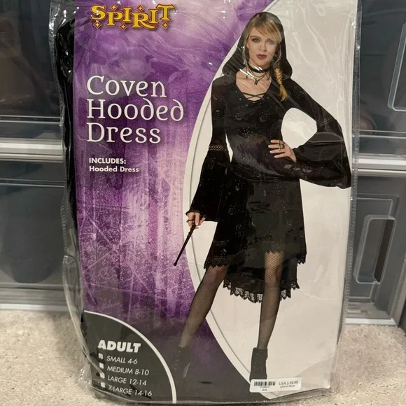 Coven Hooded Dress Costume Size Small 4-6 - Picture 3 of 6